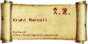 Krahl Marcell névjegykártya